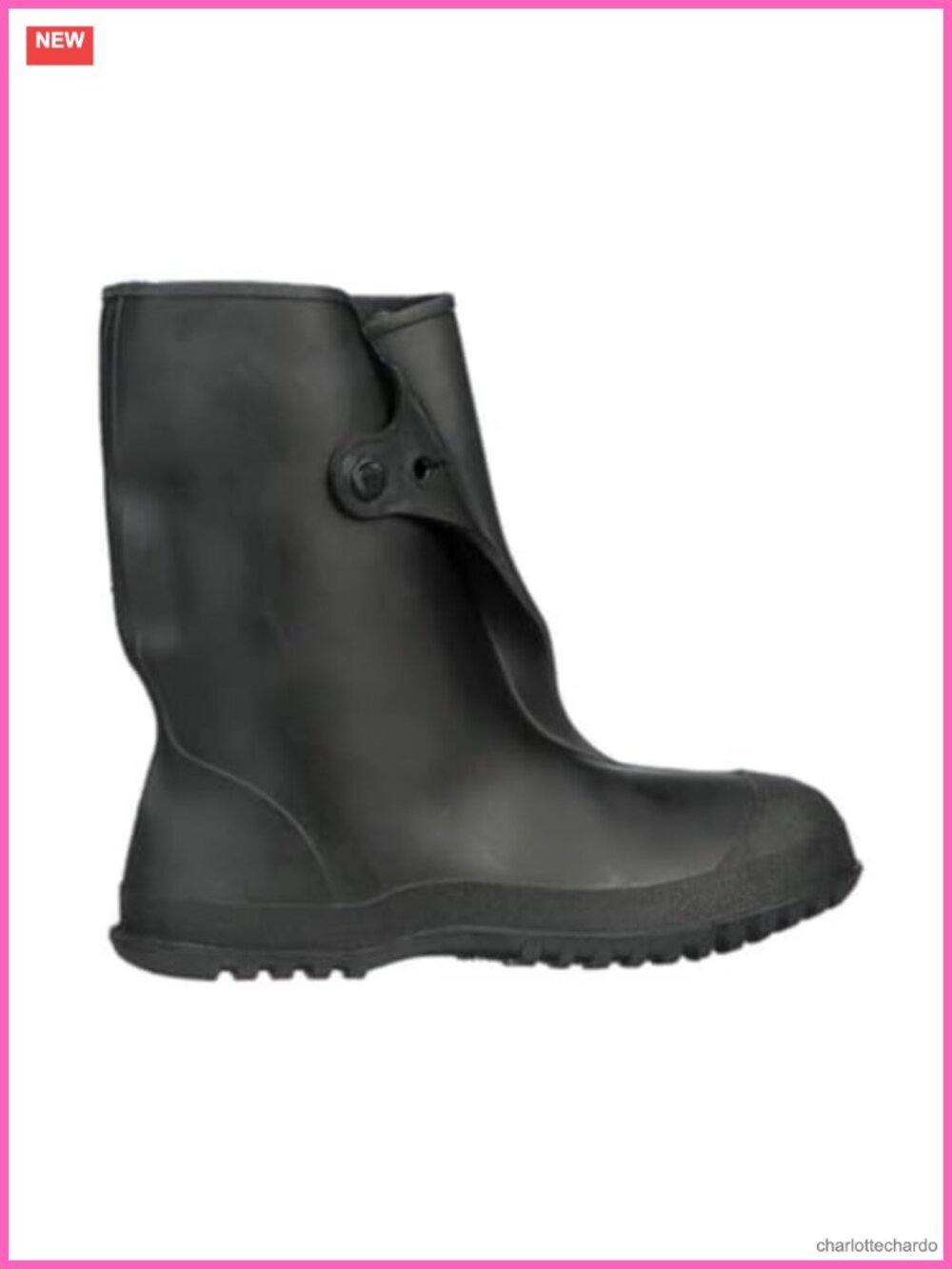 Waterproof PVC Slip-On Overshoe Rain Boot for Work Shoes